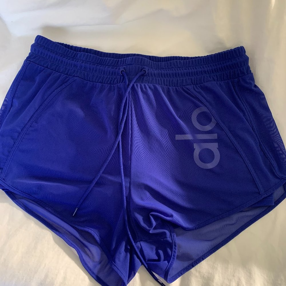 ALO yoga ambience graphic mesh lined short size L